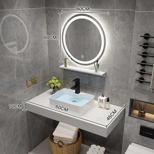 台洗脸盆宾馆洗手盆墙式款卫生间盆轻奢挂大理石洗漱台上组合 商品图3