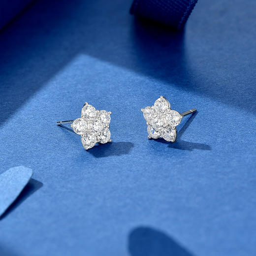 卡蒂罗/KADER 太阳花耳钉 五瓣花系列闪耀繁花满镶宝石轻奢时尚甜美耳饰 时尚五角星养耳洞配饰 925银 送女友 商品图3