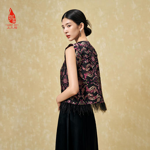 SAINTJOY/上久楷女式宋锦马甲 凤凰于飞CY1044207031 商品图1