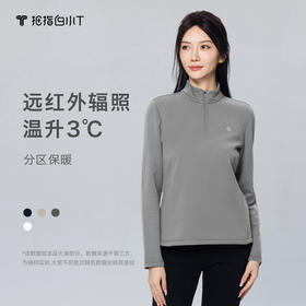 拇指白小T热力加绒拼接立领长袖T-女款无限系列