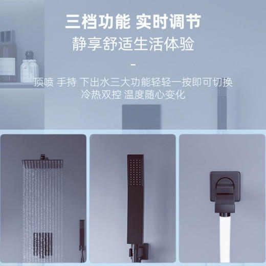 嵌入式淋浴花洒全铜家用冷热螺纹隐藏套装入墙热熔灰色枪一体暗装 商品图2