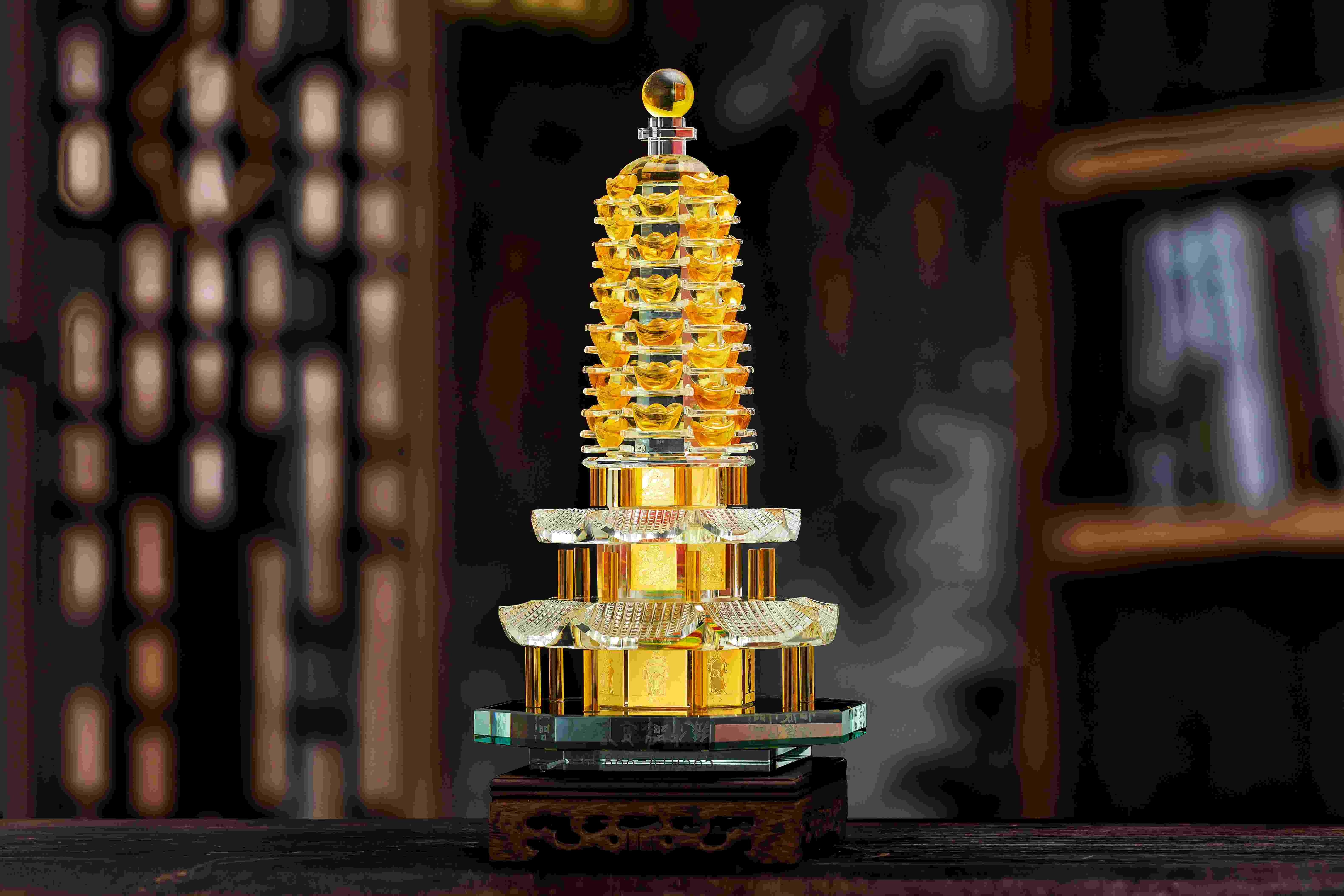 水晶宝塔家居摆件