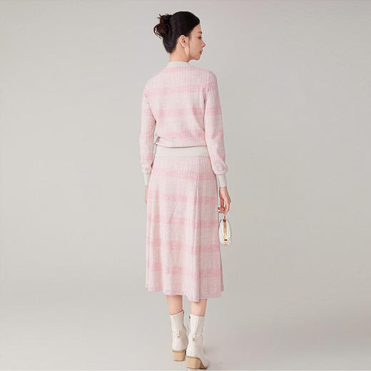 【hrf】全新升级【铂金会员404/天猫539/差价135】(33017) 洛诗琳2024初秋轻熟穿搭两件套小香风撞色羊毛针织套装裙 商品图4