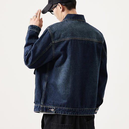 【新款DQ】大依优型大码牛仔外套新款牛仔衣青年百搭上衣潮款加肥加大胖子潮流 商品图7