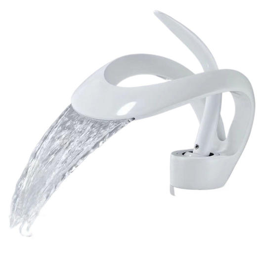 卫生间水龙头白色面盆浴室台上瀑布洗手池创意冷热洗脸龙头 商品图4