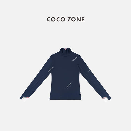 COCO ZONE 设计感袖口撞色打底衫时尚立领上衣CC1D2371 商品图0