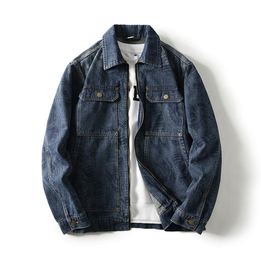 【新款DQ】大依优型大码牛仔外套新款牛仔衣青年百搭上衣潮款加肥加大胖子潮流 商品图1