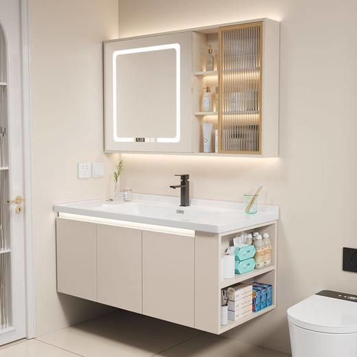 卫生间一体组合洗脸盆侧柜马桶奶油浴室柜洗手盆陶瓷洗漱卫浴台 商品图3