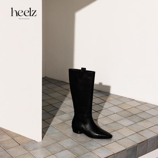 heelz设计师手工鞋履 ｜酷飒H条带小牛皮骑士靴3.5公分 商品图0