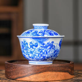 朗谷窑-群仙祝寿二才盖碗