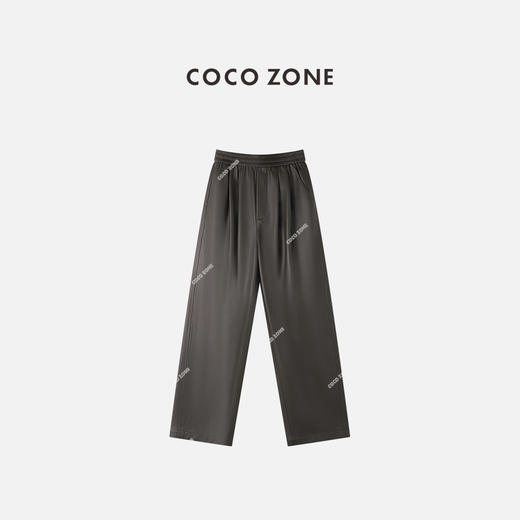 COCO ZONE 复古高级感松紧腰休闲裤显瘦直筒裤CC1C2326 商品图5