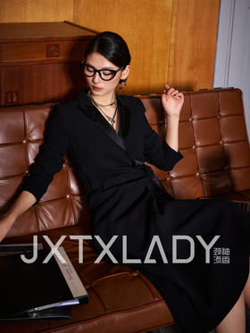 "温柔的铠甲"-JG384506T1XC-384506 “央视主持人款”连衣裙 知性优雅 端庄大气 上镜颈袖添香