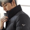 【拒水鸭绒】柒牌立领羽绒服男冬季厚款时尚提花黑色休闲保暖外套	127E71350 商品缩略图2