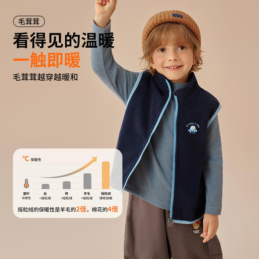 【摇粒绒】【90-140】【精典泰迪】男女童秋冬加绒马甲外套 商品图8