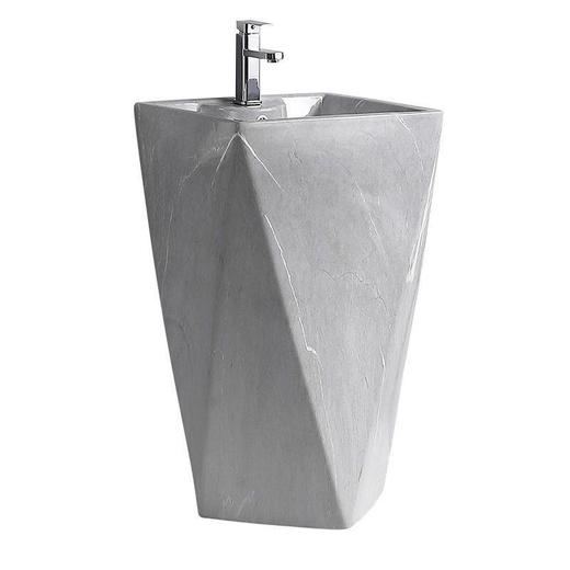 卫生间北欧一体落地立柱立柱式风格洗手台陶瓷洗脸盆盆洗手盆方形 商品图3