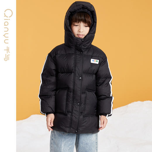 笛莎千与男童2024冬季新款男童时尚休闲三防中长羽绒服 商品图3