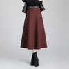 MYX-YGLR-7090-L垂感修身简约A字大摆裙高腰显瘦时尚半身裙2024年秋冬款气质伞裙 商品缩略图0