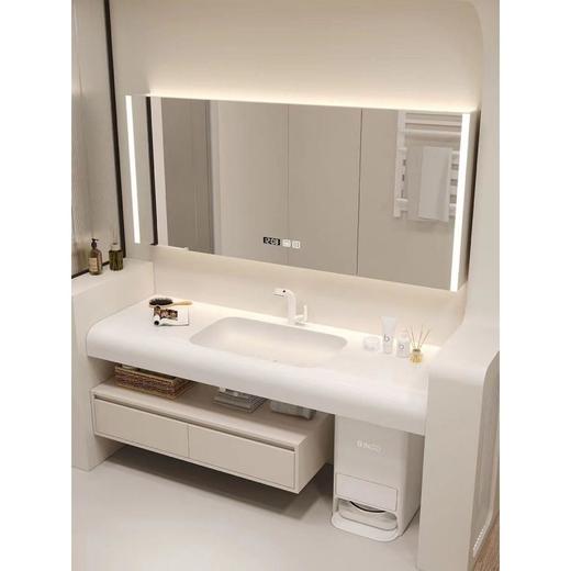 洗脸盆可丽耐盆机器人扫地洗漱台一体组合肤感智能弧形日系浴室柜 商品图4