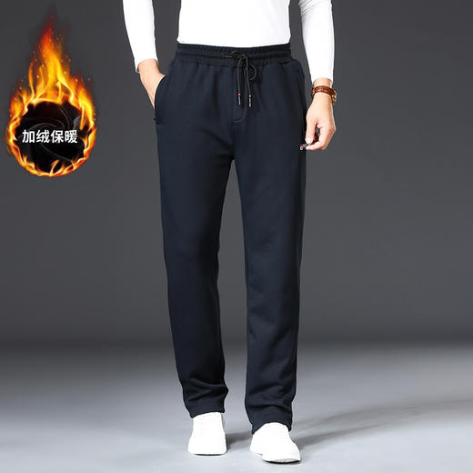【加绒】【新款DZP】大依优型大码男装加绒直脚直口运动裤运动休闲长裤加肥加大弹力舒适 商品图4