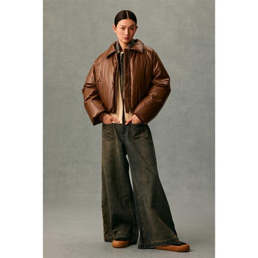 GOODBAI logo贴布绣阔型拉链羽绒服 商品图0