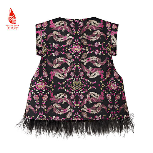 SAINTJOY/上久楷女式宋锦马甲 凤凰于飞CY1044207031 商品图5