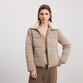 【羊绒棉服外套】羊绒世家秋冬新品女士针织保暖外套