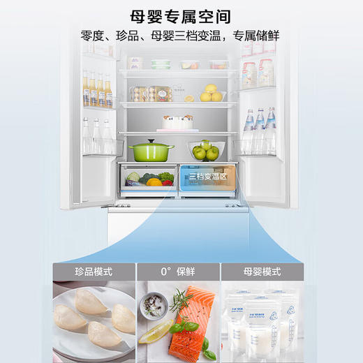 Leader 海尔智家出品501升一级风冷白色法式多门家用以旧换新嵌入式【陈哲远冰箱】BCD-501WGLFD4DW9U1 商品图5