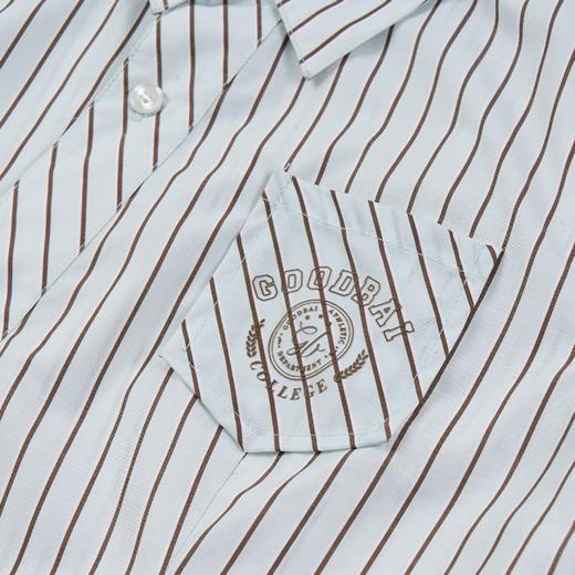 GOODBAI athletic学院印花不规则条纹修身长袖衬衫 商品图4