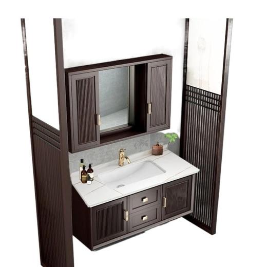 组合轻奢洗脸盆浴室柜台卫生间洗漱吊柜新卫浴橡木风水镜实木中式 商品图4