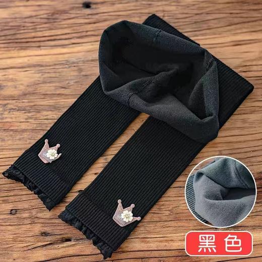 【儿童秋冬打底裤，加绒加厚精梳棉】薄绒秋冬女童打底裤外穿 婴儿绒洋气宝宝 儿童磨毛皇冠九分长袜裤-QQ 商品图7