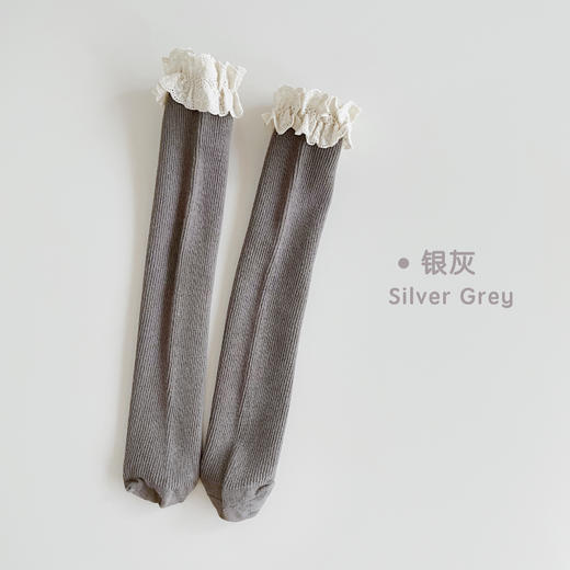 【精致的蕾丝花边设计，展现公主风范，韩国ins风格，萌趣又时尚】女童袜子春秋纯色堆堆袜 儿童中筒袜韩ins公主蕾丝花边宝宝长筒袜-QQ 商品图7
