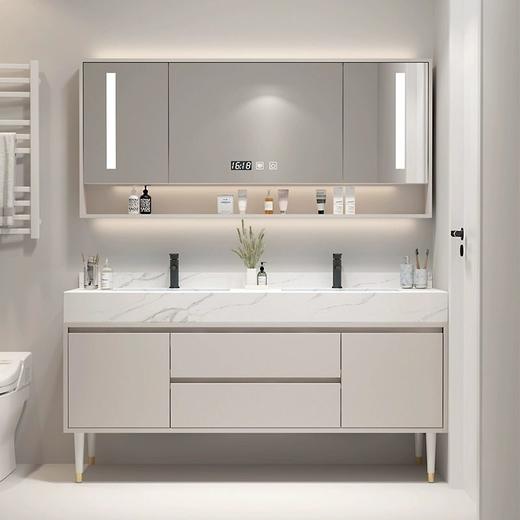 台岩板浴室柜柜双盆洗漱卫生间洗手盆一体组合洗脸池 商品图3