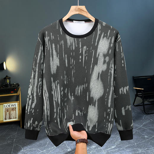 【特大码】【新款DFF】大依优型大码圆领卫衣男宽松休闲上衣胖子加肥加大男士潮流 商品图0