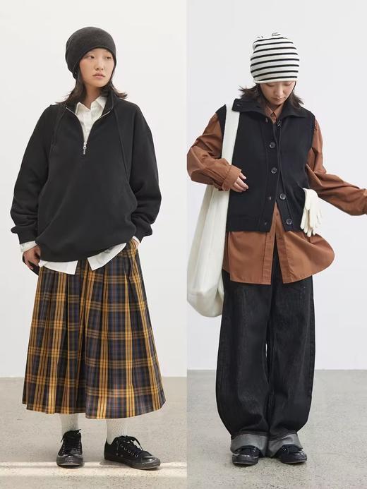 步履不停/4C11205C/纯棉工装口袋白色橘色马甲内搭长袖衬衫 商品图0