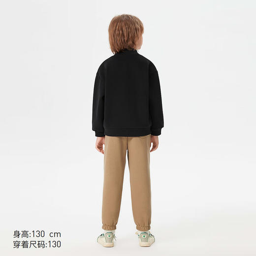 【MQD】童装男大童冬新款潮酷加绒休闲学院风字母半高领卫衣 商品图3