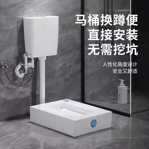 免台式明装一体式防臭免砌蹲厕陶瓷便器蹲明装挖坑加宽台 商品图0