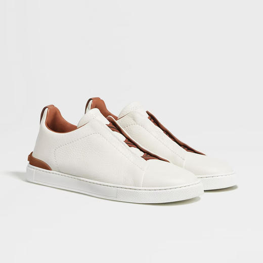 【一】ZEGNA 杰尼亚 男士鹿皮 Triple Stitch™ 休闲运动鞋 米白色 LHCVO S4667Z SPA 商品图0