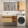 洗漱洗手台洗衣机卫生间原木台一体岩板风陶瓷组合盆现代柜浴室柜 商品缩略图0