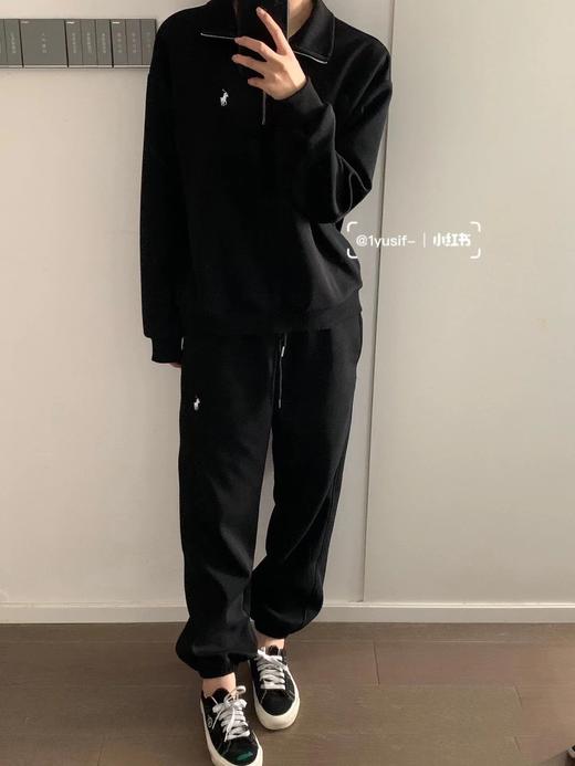 男女同款拉F小马秋冬加绒卫裤保暖复合奥粒绒 商品图2