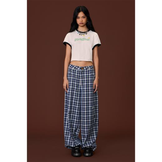 GOODBAI GOODEES印花logo撞色卷边正肩短袖T恤 商品图0