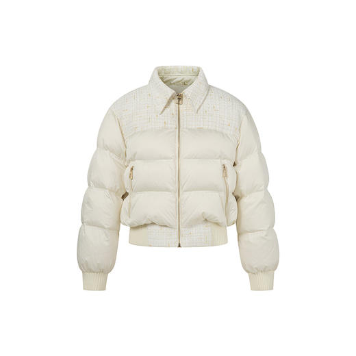 HeyDress小香风羽绒服女冬季法式复古设计感白鸭绒保暖白色外套 商品图4