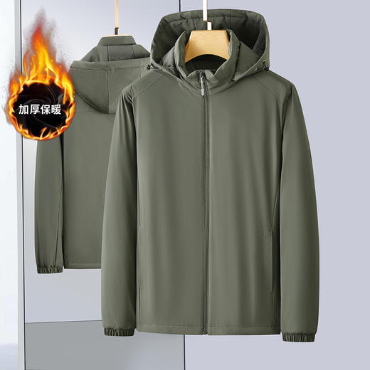 【可拆卸帽】【新款DZP】大依优型大码男装连帽棉衣棉服夹克加肥加大休闲夹克胖子外套上衣 商品图5