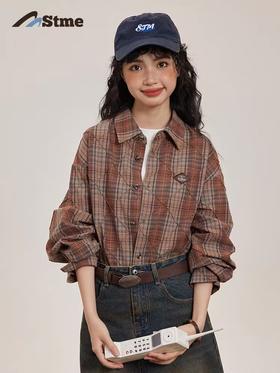 早乙女惠子saotome/STMCS243241/面料再造肌理格纹长袖衬衫