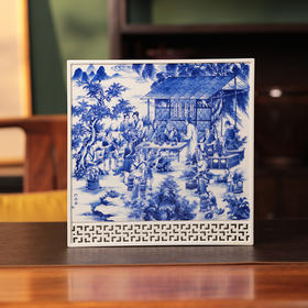 朗谷窑-斗茶图湿泡台茶盘