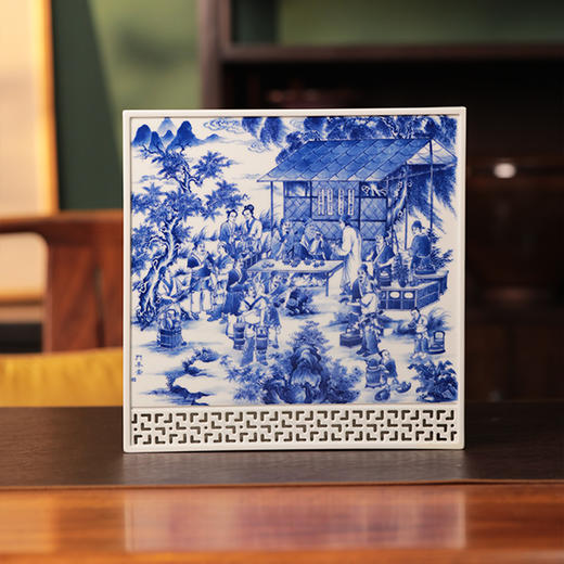 朗谷窑-斗茶图湿泡台茶盘 商品图0