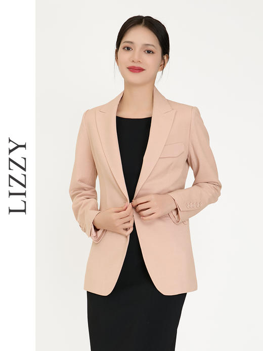 LIZZY 早秋 经典老钱风优雅知性气质OL范简约通勤修身西装外套+小脚长裤7866 商品图3