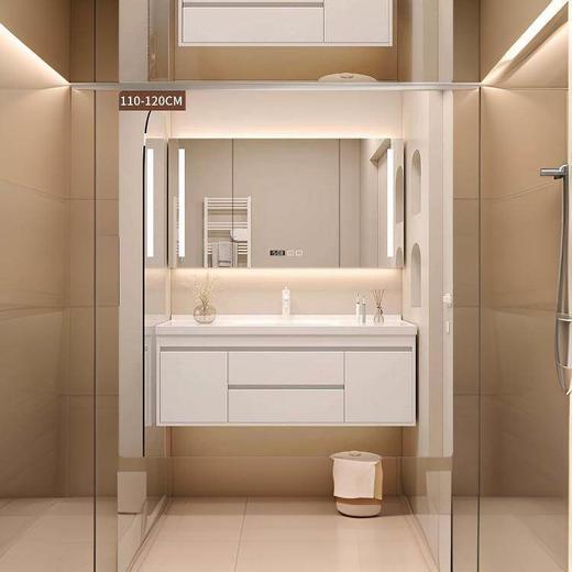 卫生间上门轻奢浴室柜,浴室柜柜安装,组合洗脸盆实木 商品图0