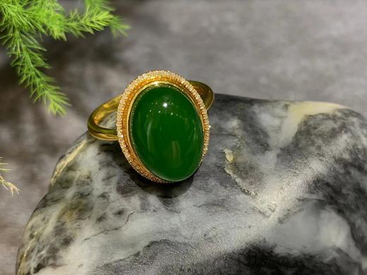 【御珠宫坊】金镶碧玉戒指 商品图4