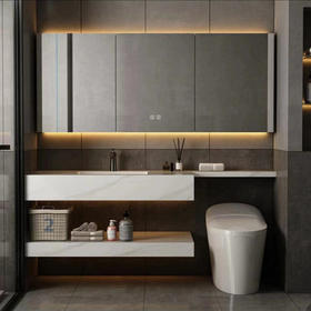 洗脸卫生间家用台洗簌台洗脸盆浴室柜轻奢岩款组合板延长