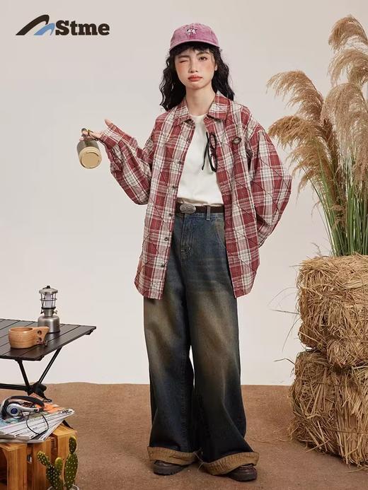 早乙女惠子saotome/STMCS243241/面料再造肌理格纹长袖衬衫 商品图1